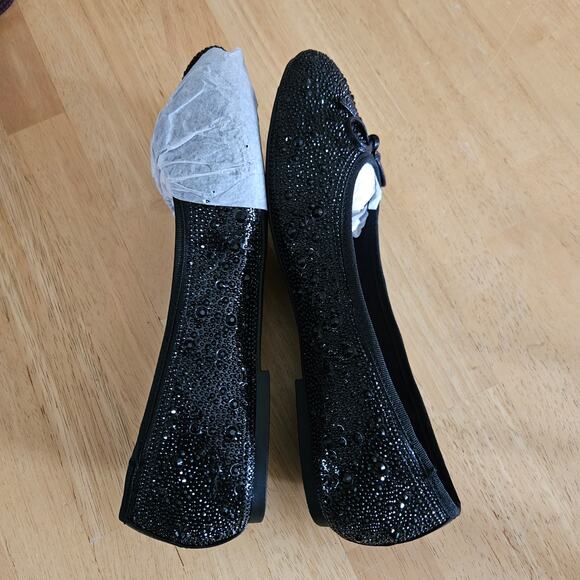 Torrid Embellished Ballet Flat Bow Black Sz 10.5 WW NWOT - Picture 6 of 11